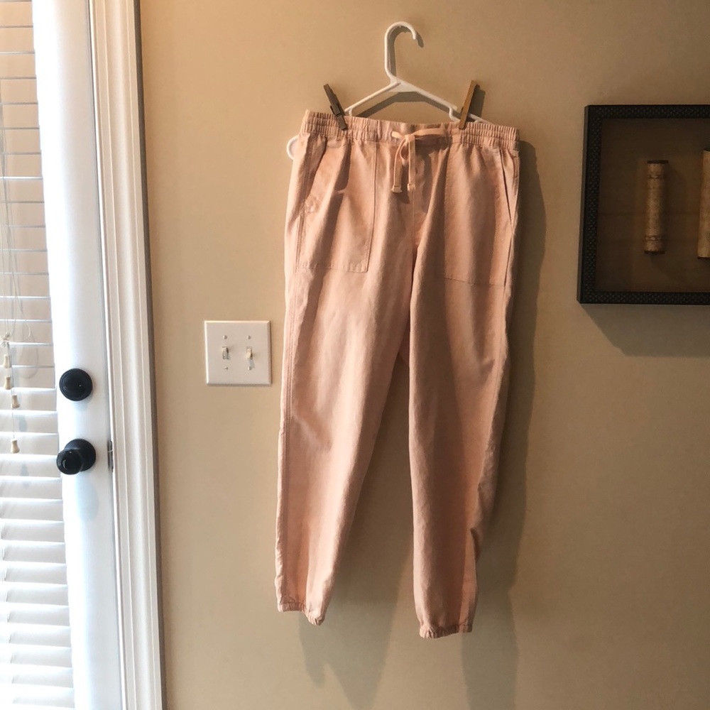 Light Pink GAP Linen Joggers